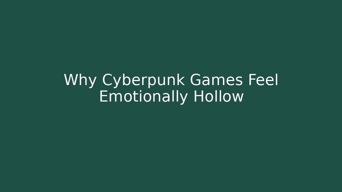 Why Cyberpunk Games Feel Emotionally Hollow