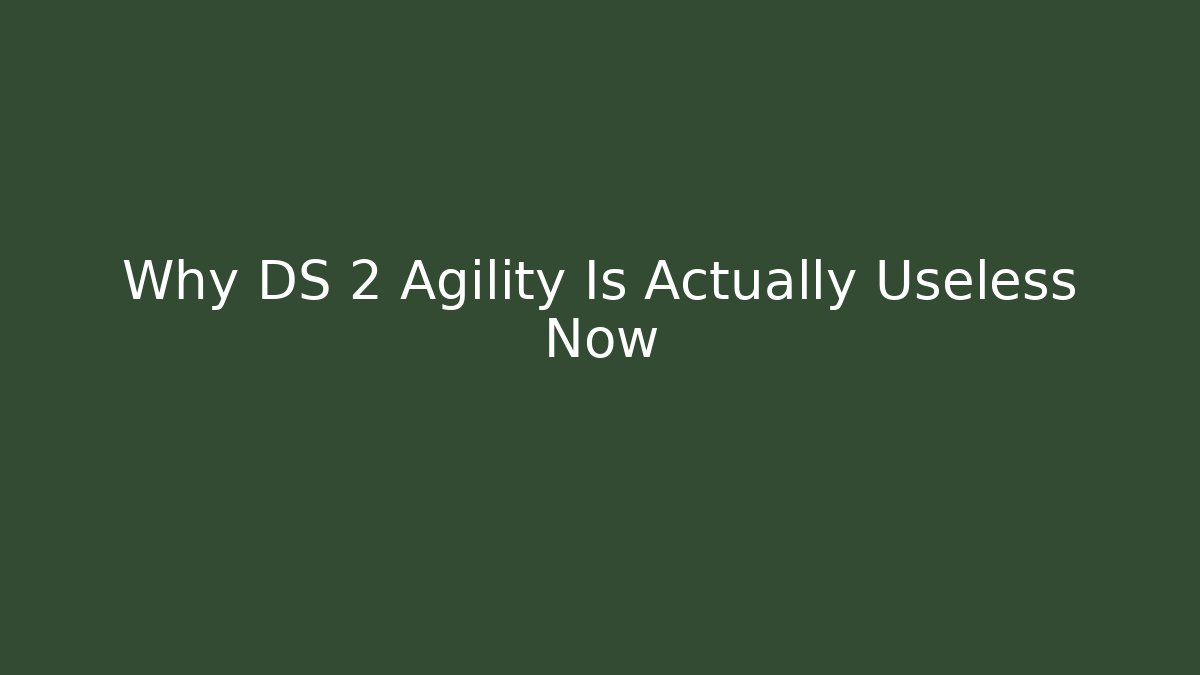 Why DS 2 Agility Is Actually Useless Now