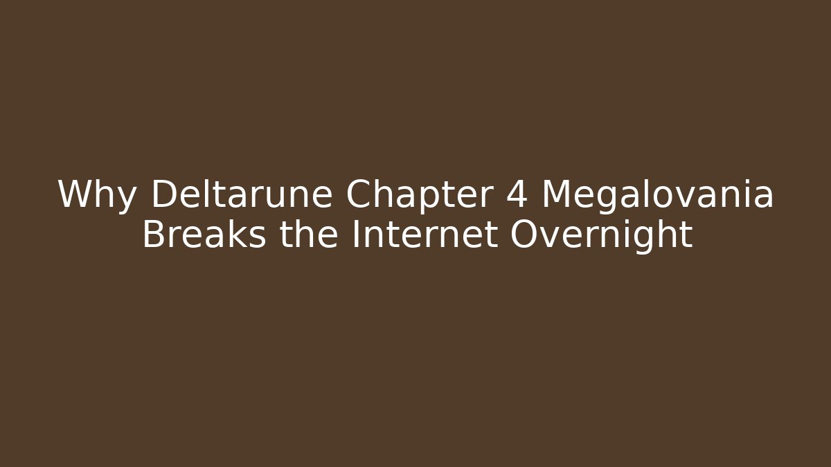 Why Deltarune Chapter 4 Megalovania Breaks the Internet Overnight