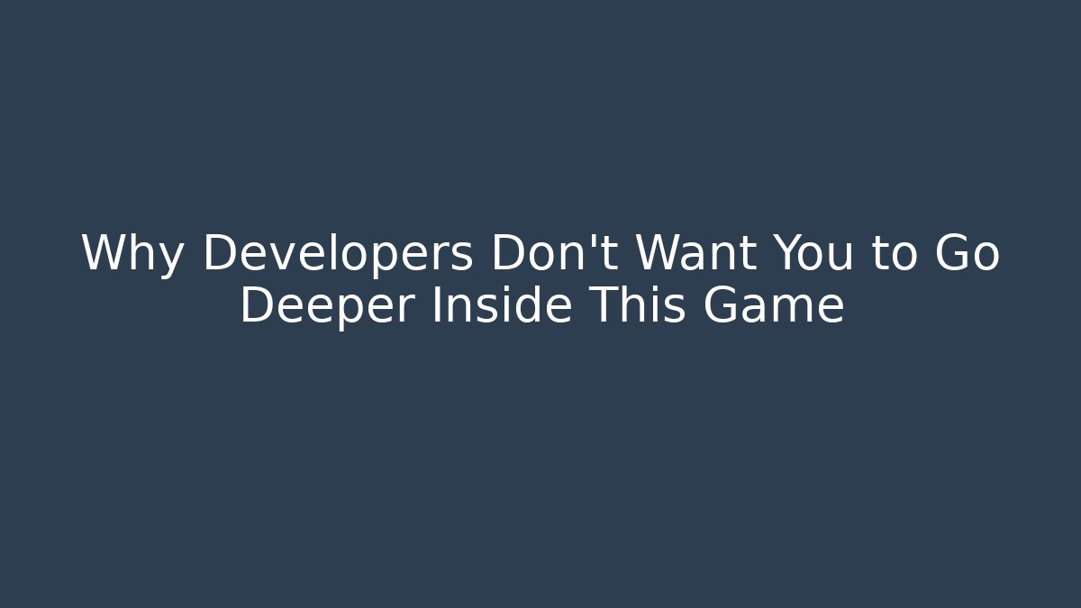 Why Developers Don't Want You to Go Deeper Inside This Game - Critter Realm