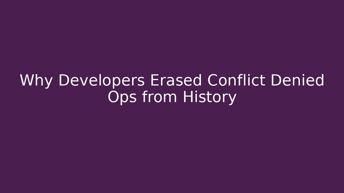 Why Developers Erased Conflict Denied Ops from History