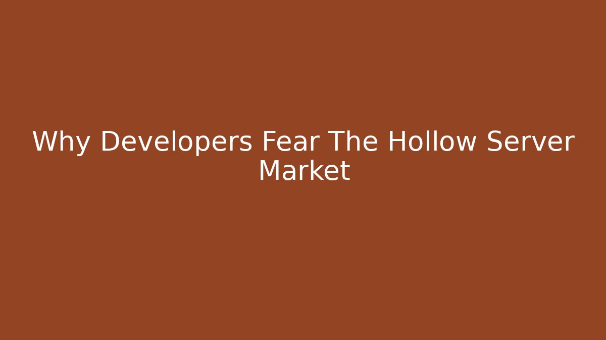 Why Developers Fear The Hollow Server Market