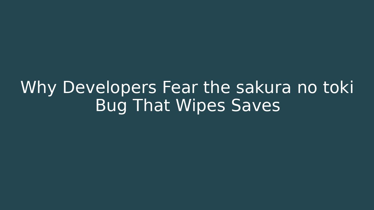 Why Developers Fear the sakura no toki Bug That Wipes Saves