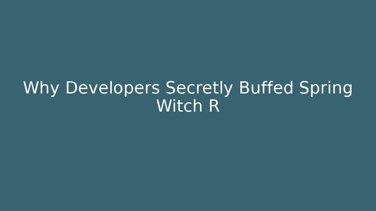 Why Developers Secretly Buffed Spring Witch R - Critter Realm