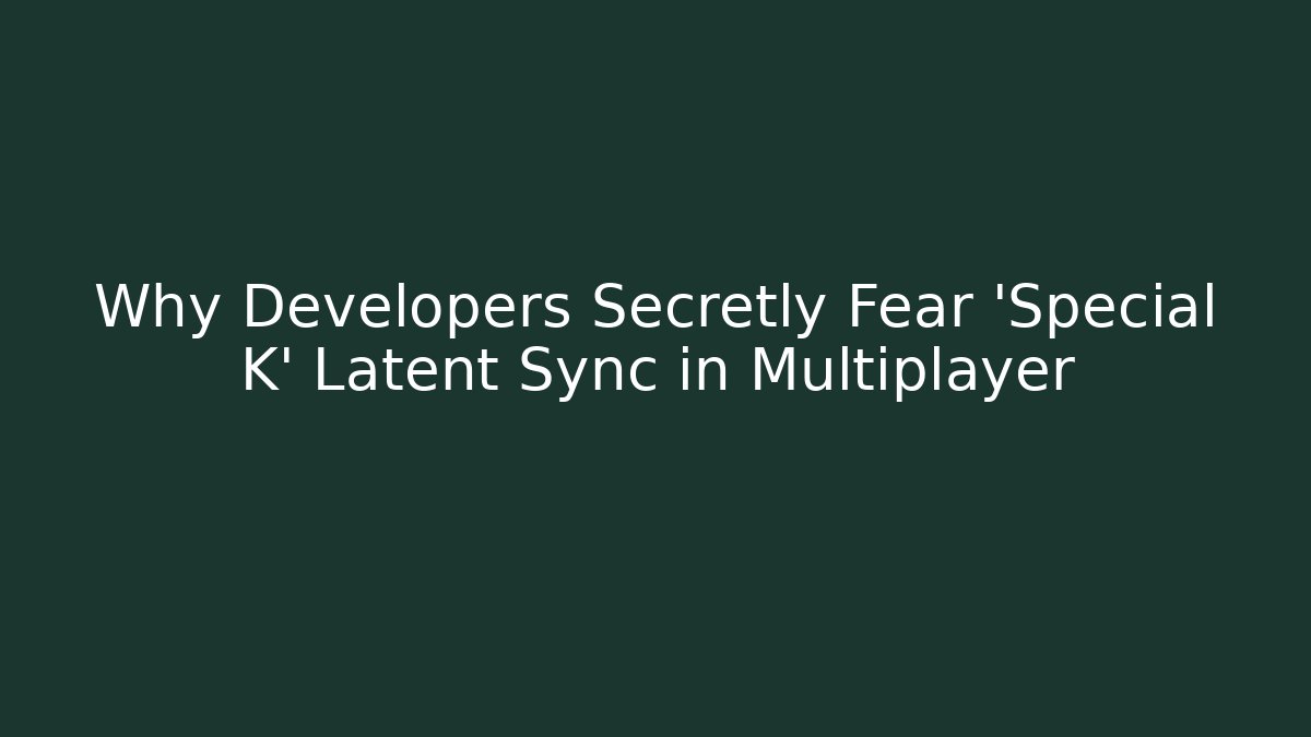 Why Developers Secretly Fear 'Special K' Latent Sync in Multiplayer - Critter Realm