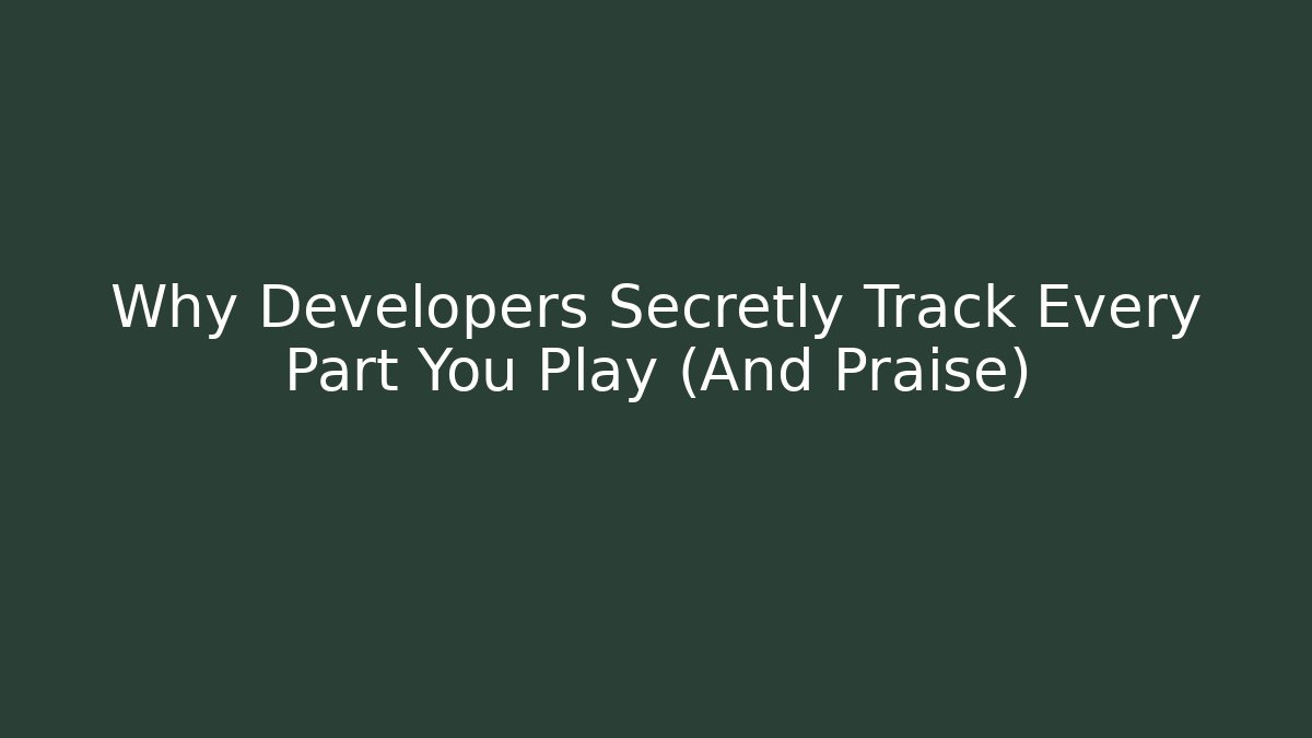 Why Developers Secretly Track Every Part You Play (And Praise)