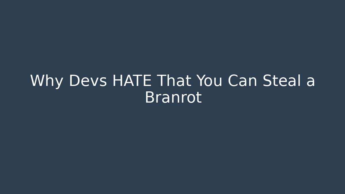 Why Devs HATE That You Can Steal a Branrot - Critter Realm