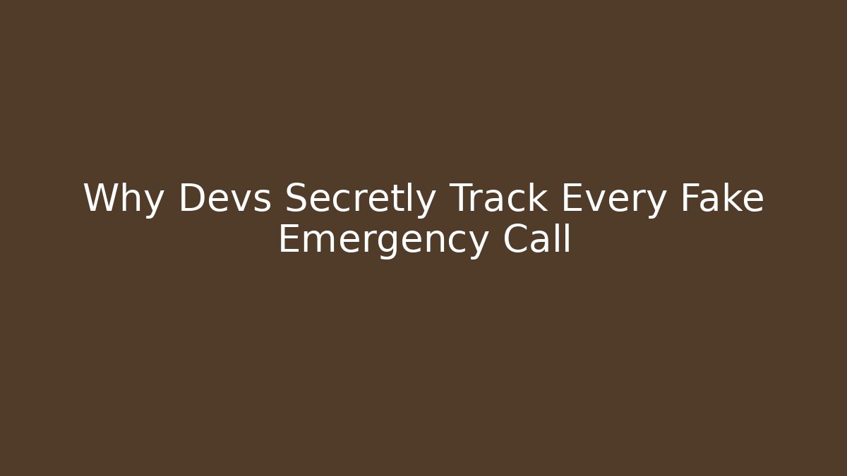 Why Devs Secretly Track Every Fake Emergency Call
