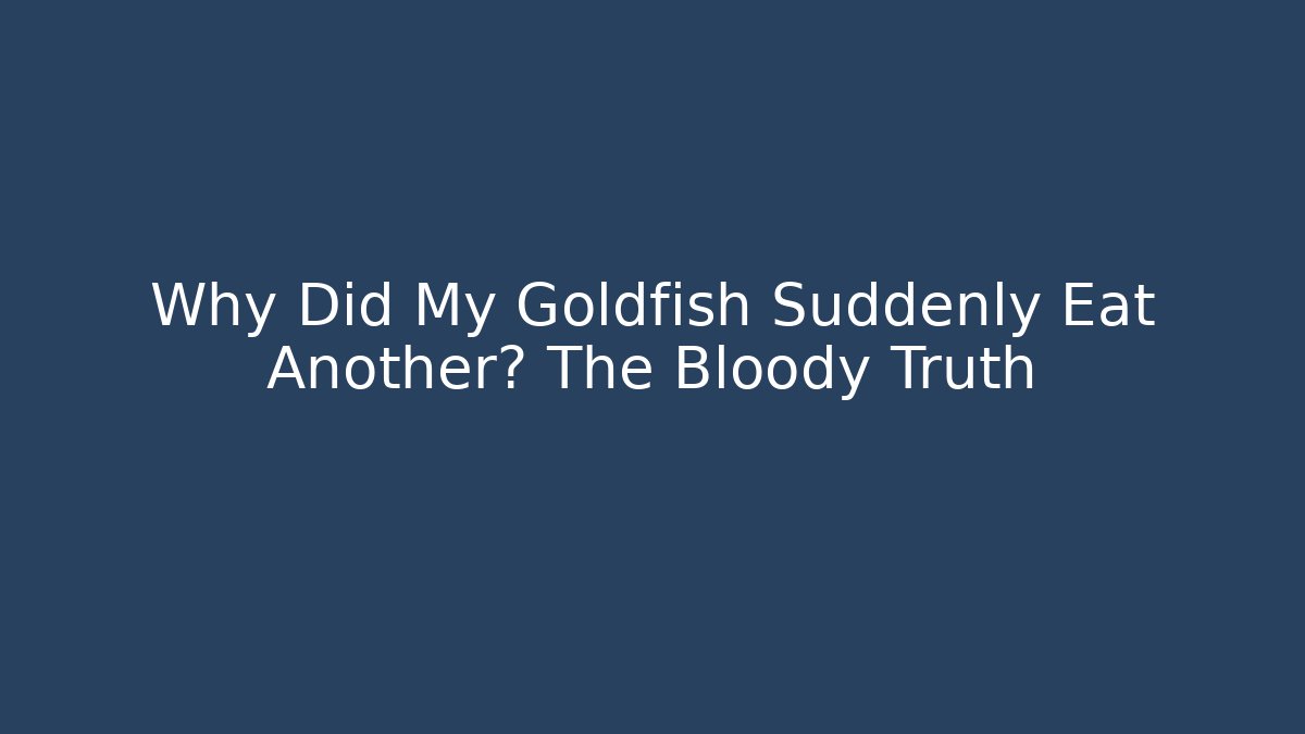 Why Did My Goldfish Suddenly Eat Another? The Bloody Truth