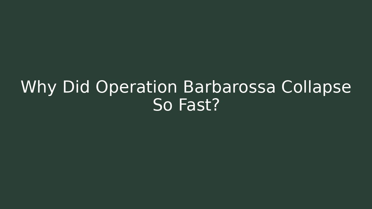 Why Did Operation Barbarossa Collapse So Fast? - Critter Realm