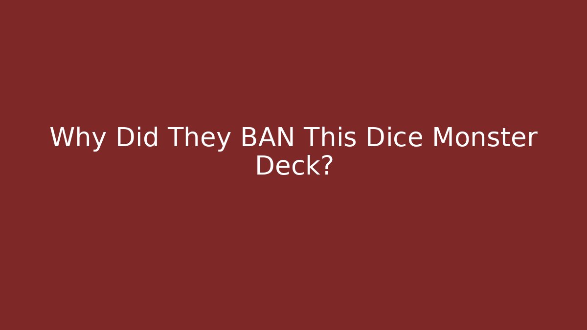 Why Did They BAN This Dice Monster Deck? - Critter Realm