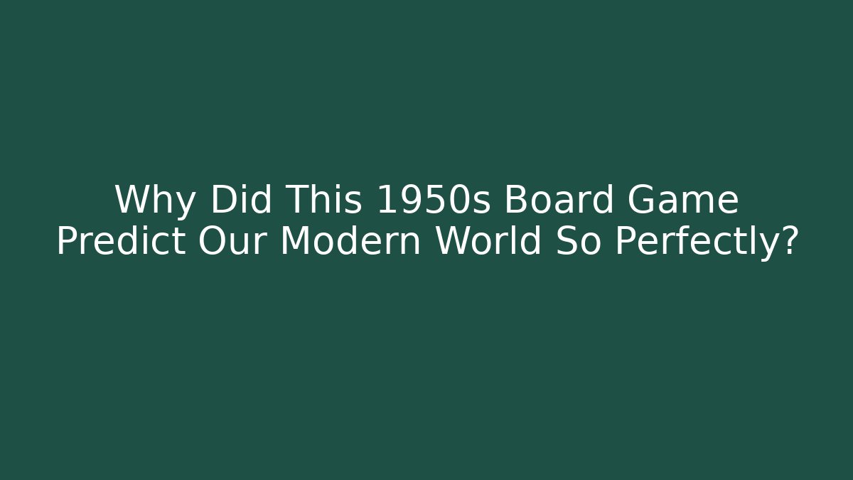 Why Did This 1950s Board Game Predict Our Modern World So Perfectly?