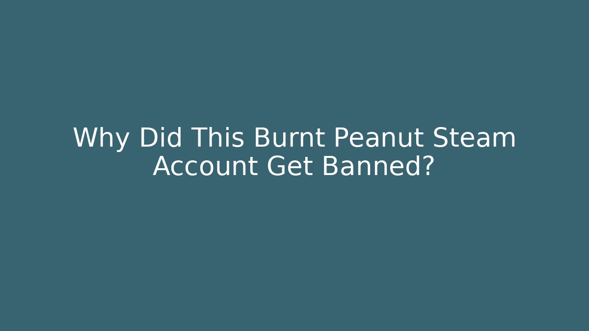 Why Did This Burnt Peanut Steam Account Get Banned?
