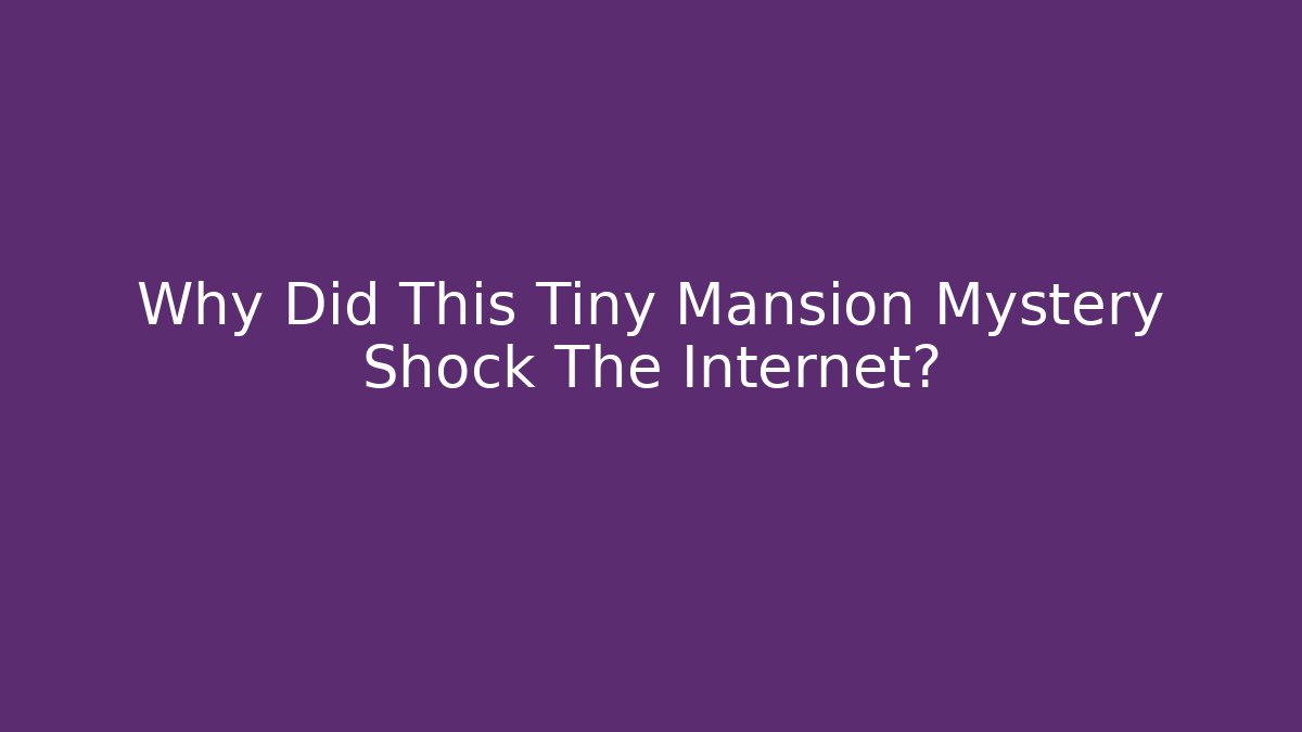 Why Did This Tiny Mansion Mystery Shock The Internet?