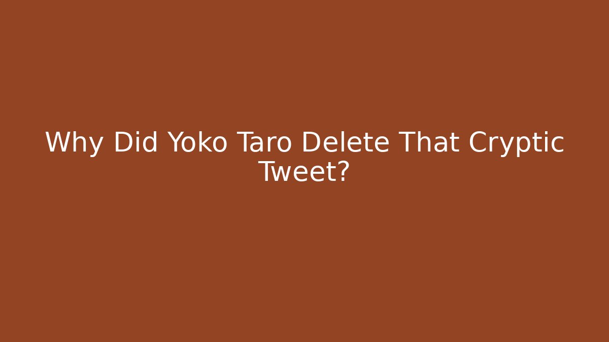 Why Did Yoko Taro Delete That Cryptic Tweet?