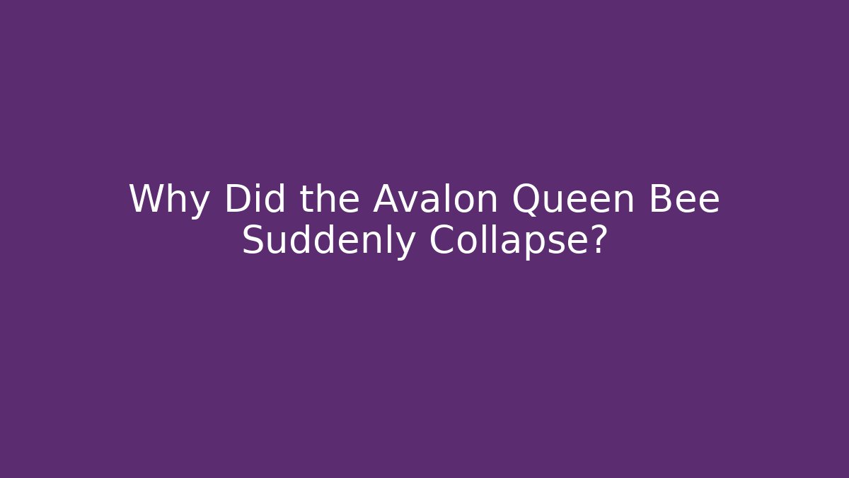 Why Did the Avalon Queen Bee Suddenly Collapse?
