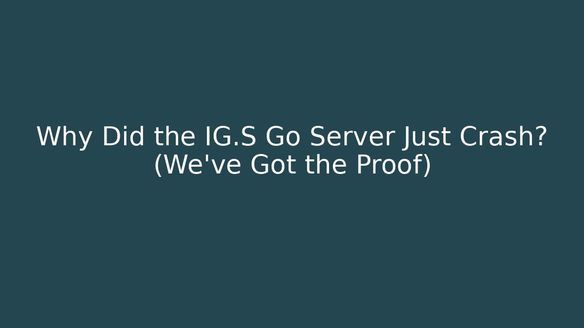Why Did the IG.S Go Server Just Crash? (We’ve Got the Proof)