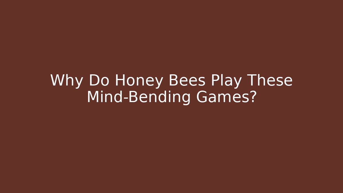 Why Do Honey Bees Play These Mind-Bending Games? - Critter Realm