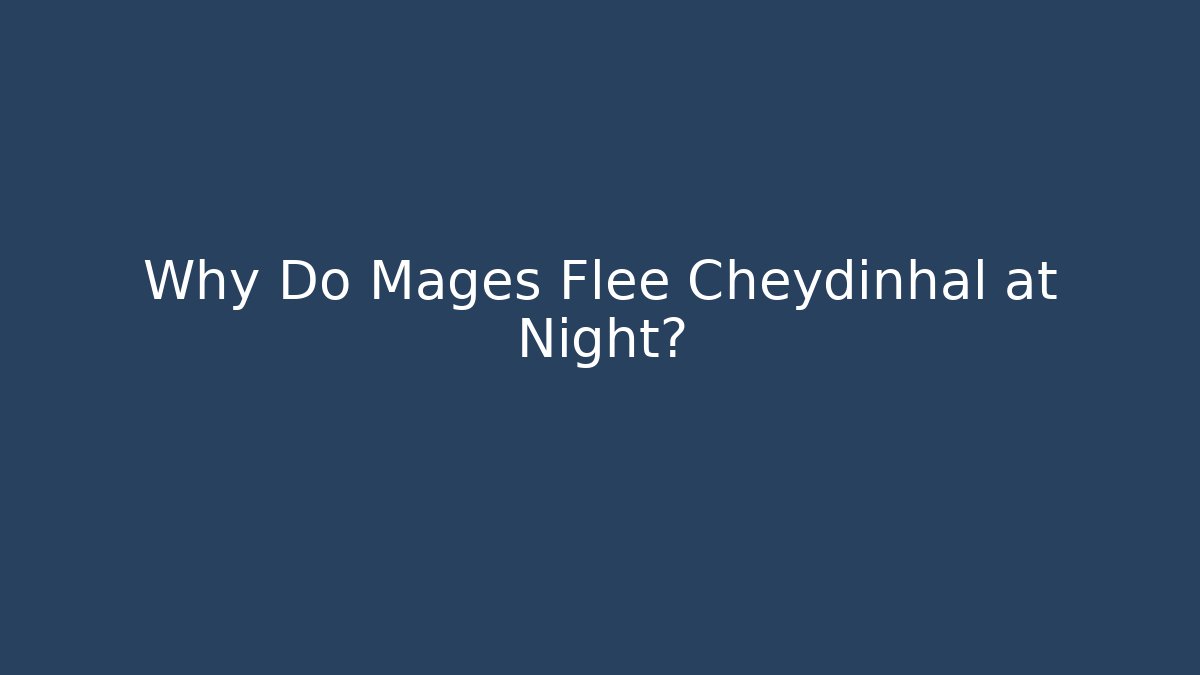Why Do Mages Flee Cheydinhal at Night?