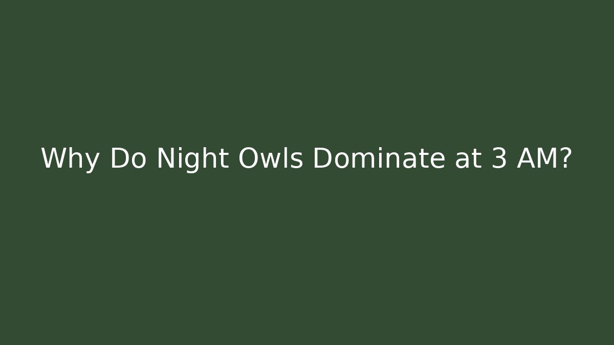 Why Do Night Owls Dominate at 3 AM?