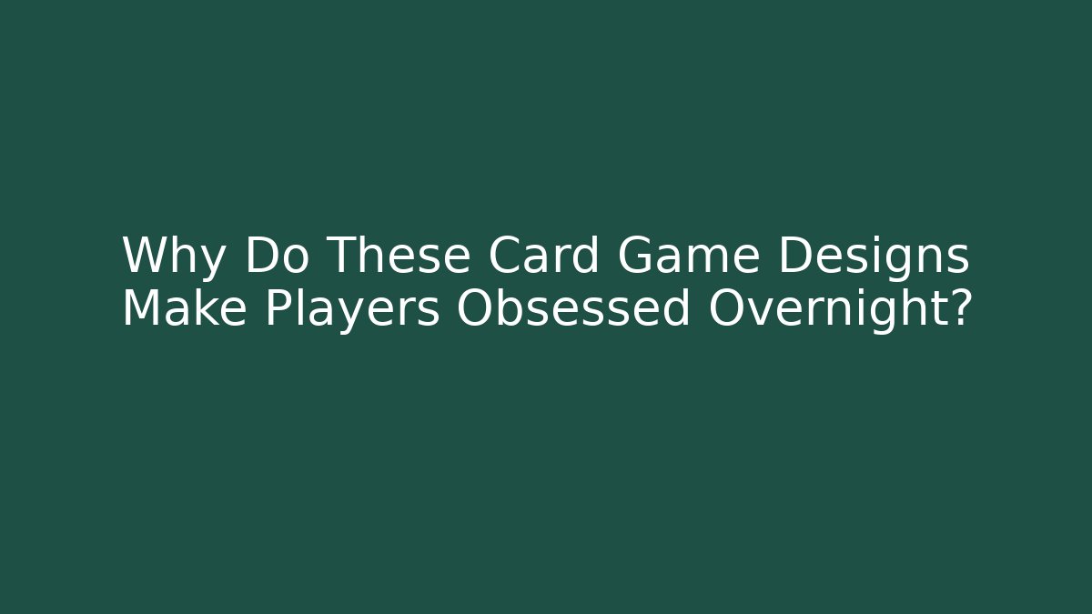 Why Do These Card Game Designs Make Players Obsessed Overnight?