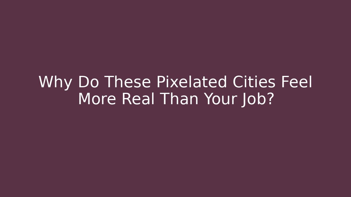 Why Do These Pixelated Cities Feel More Real Than Your Job?