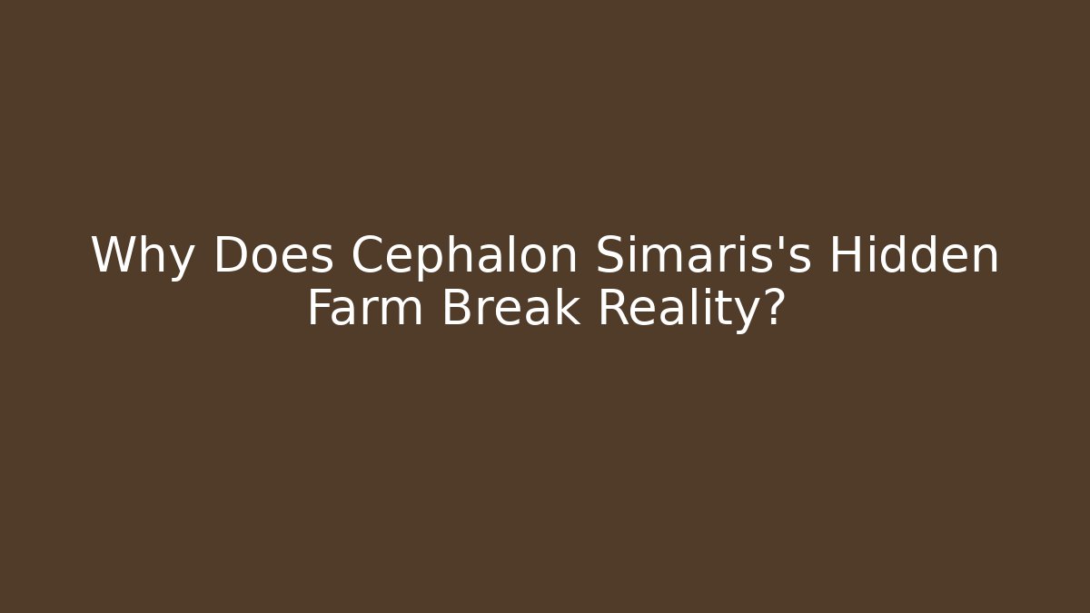 Why Does Cephalon Simaris's Hidden Farm Break Reality?