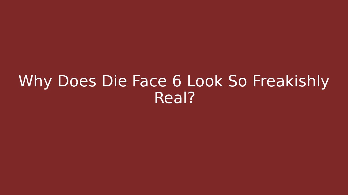 Why Does Die Face 6 Look So Freakishly Real?