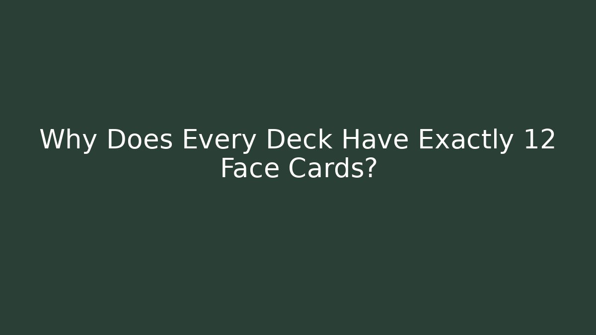 Why Does Every Deck Have Exactly 12 Face Cards?