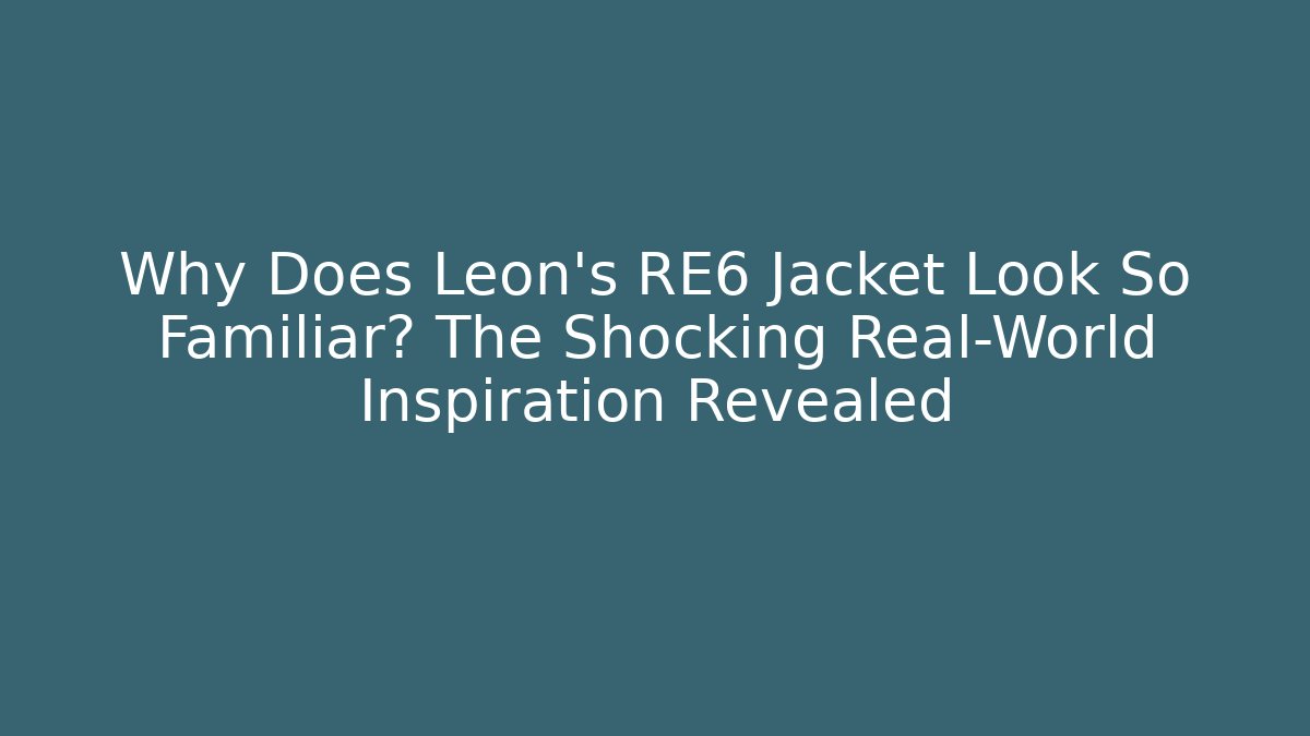 Why Does Leon's RE6 Jacket Look So Familiar? The Shocking Real-World Inspiration Revealed