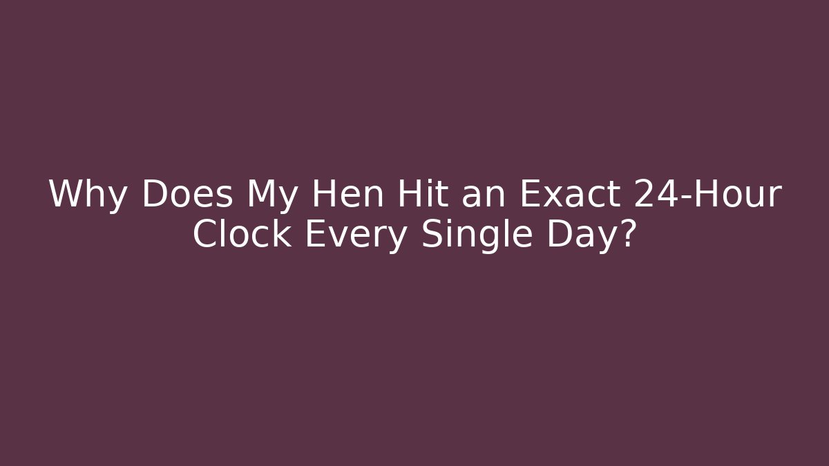 Why Does My Hen Hit an Exact 24-Hour Clock Every Single Day?