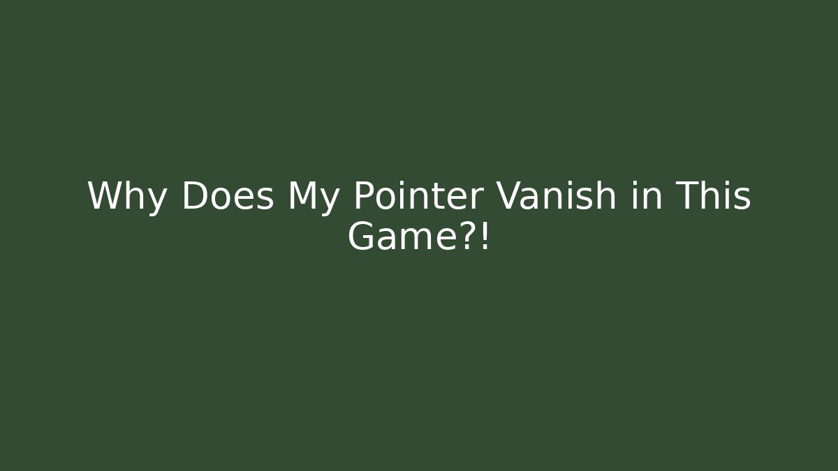 Why Does My Pointer Vanish in This Game?!