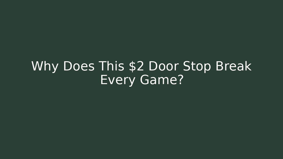 Why Does This $2 Door Stop Break Every Game?