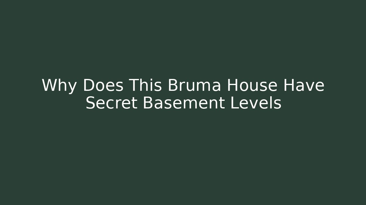 Why Does This Bruma House Have Secret Basement Levels