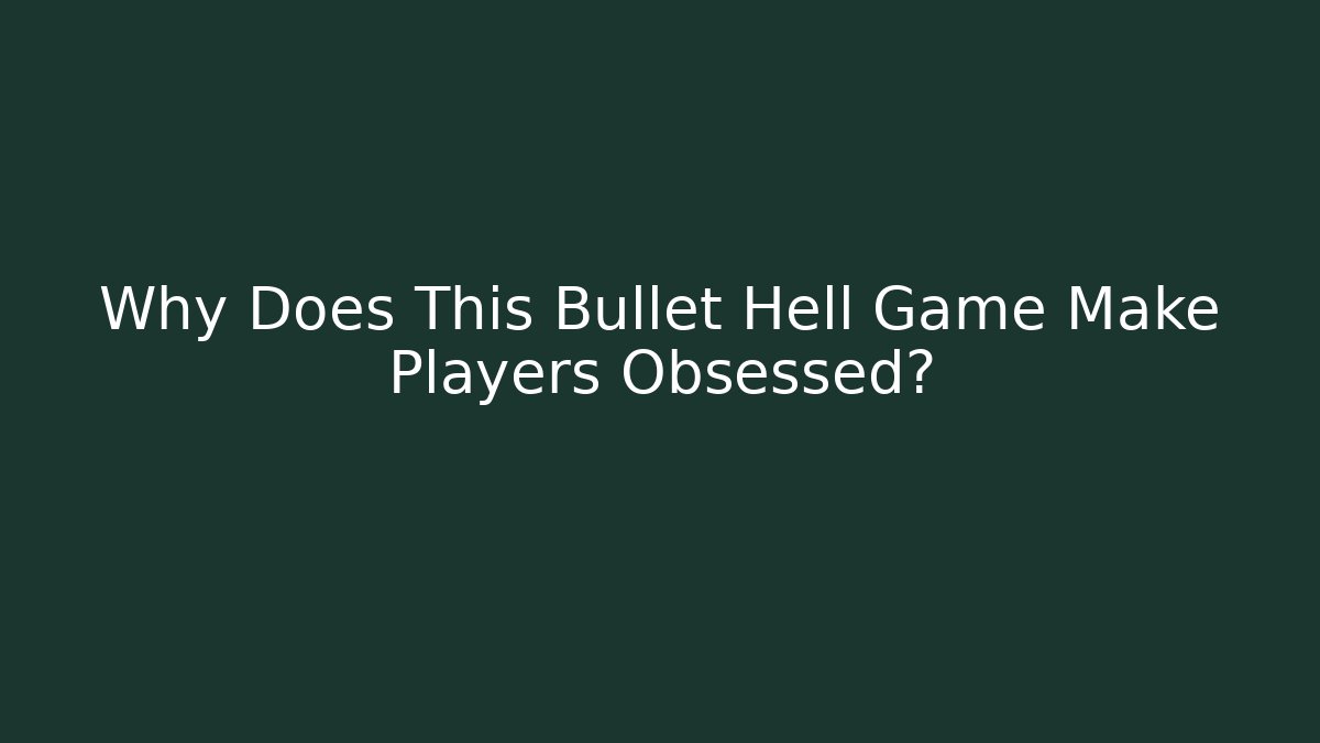 Why Does This Bullet Hell Game Make Players Obsessed?