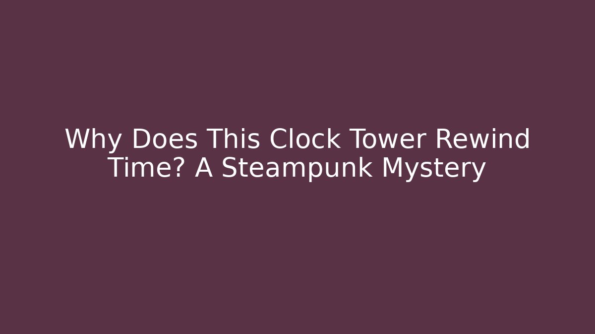 Why Does This Clock Tower Rewind Time? A Steampunk Mystery