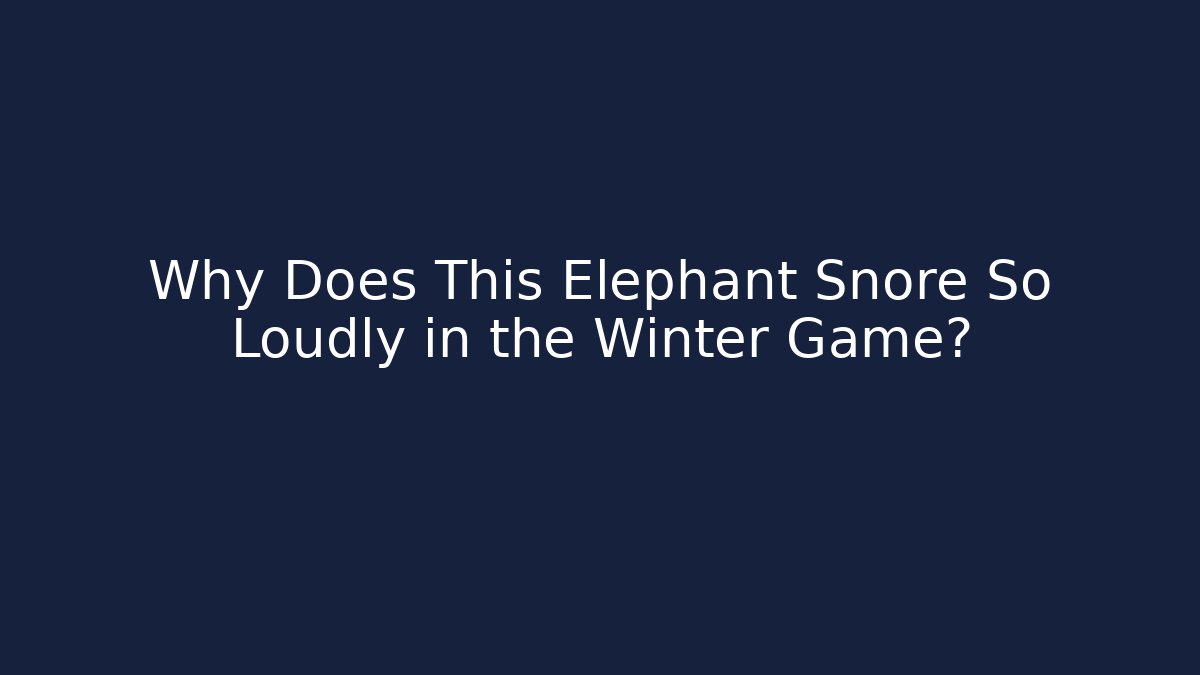 Why Does This Elephant Snore So Loudly in the Winter Game?