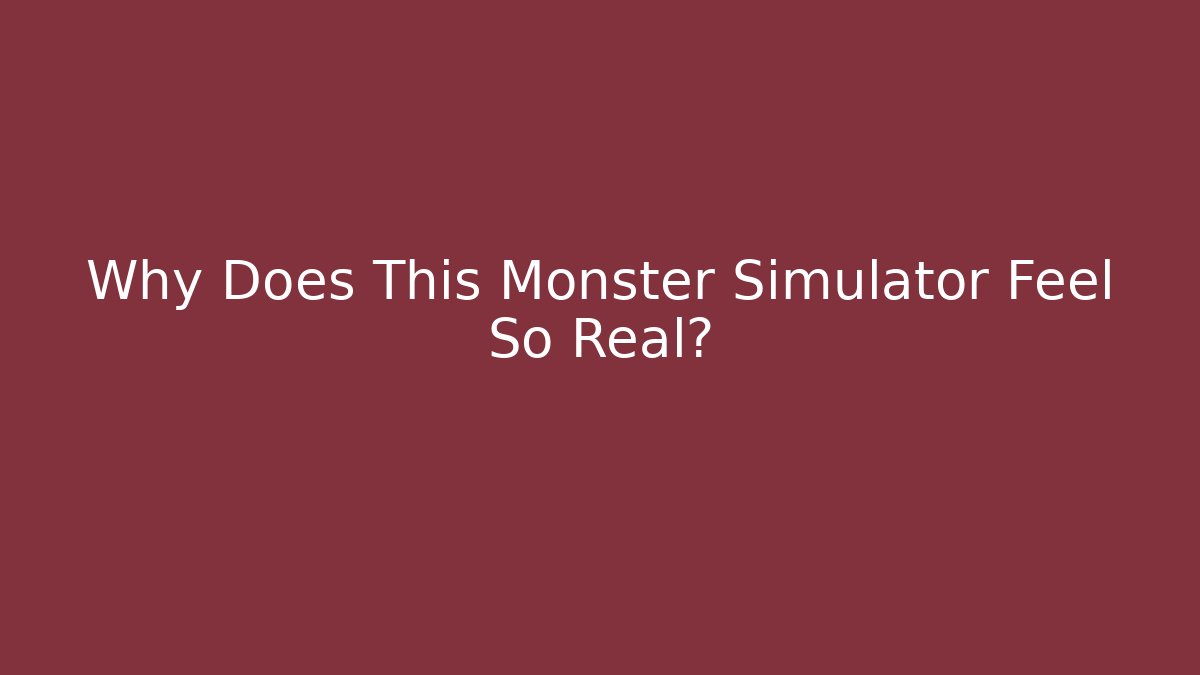 Why Does This Monster Simulator Feel So Real? - Critter Realm