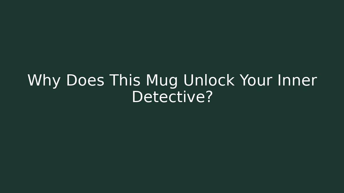 Why Does This Mug Unlock Your Inner Detective?
