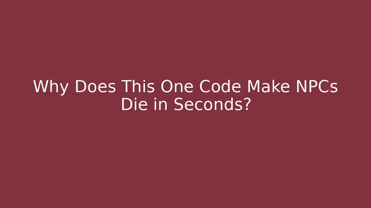 Why Does This One Code Make NPCs Die in Seconds? - Critter Realm