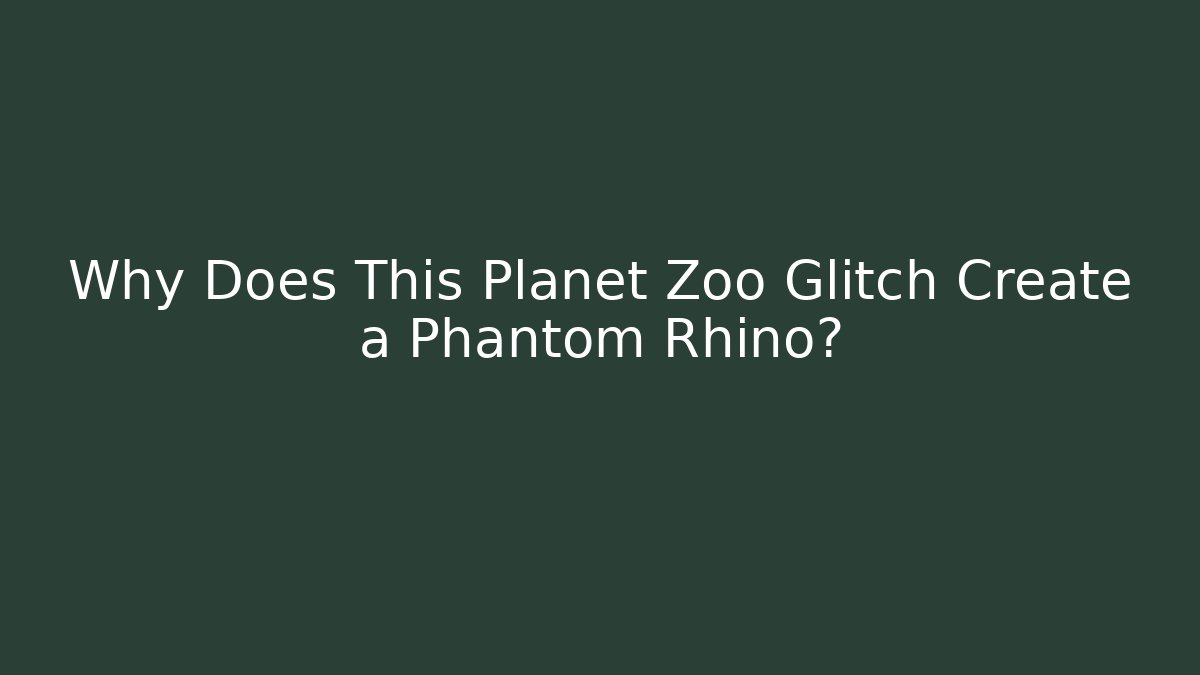Why Does This Planet Zoo Glitch Create a Phantom Rhino?