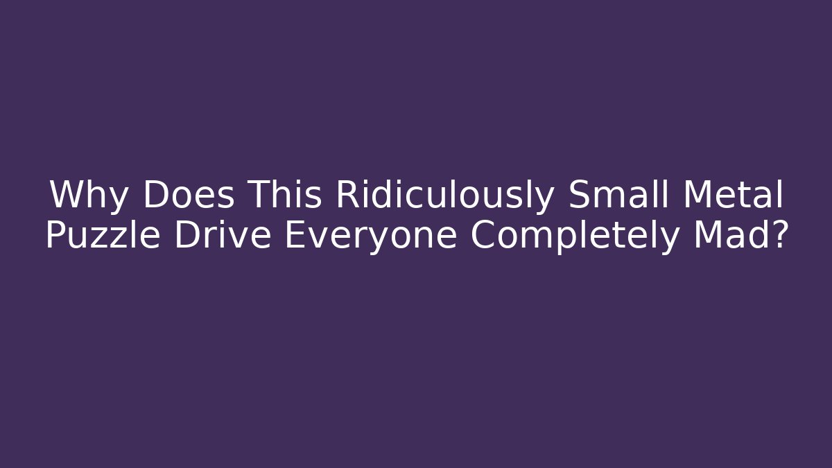 Why Does This Ridiculously Small Metal Puzzle Drive Everyone Completely Mad? - Critter Realm