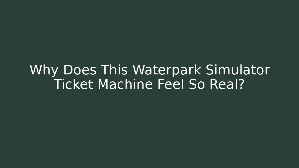 Why Does This Waterpark Simulator Ticket Machine Feel So Real?