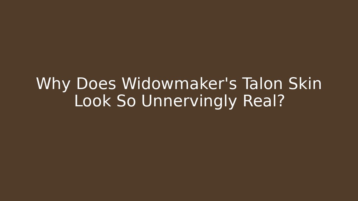 Why Does Widowmaker’s Talon Skin Look So Unnervingly Real? - Critter Realm