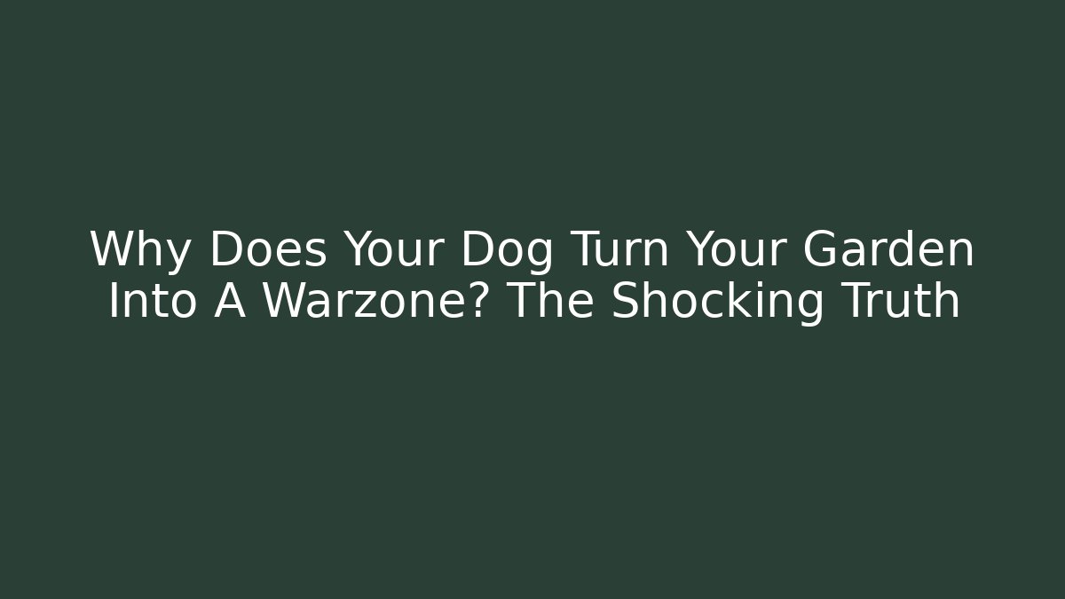 Why Does Your Dog Turn Your Garden Into A Warzone? The Shocking Truth