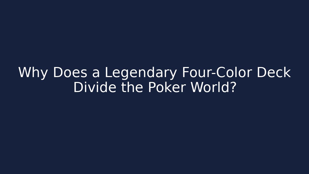 Why Does a Legendary Four-Color Deck Divide the Poker World?