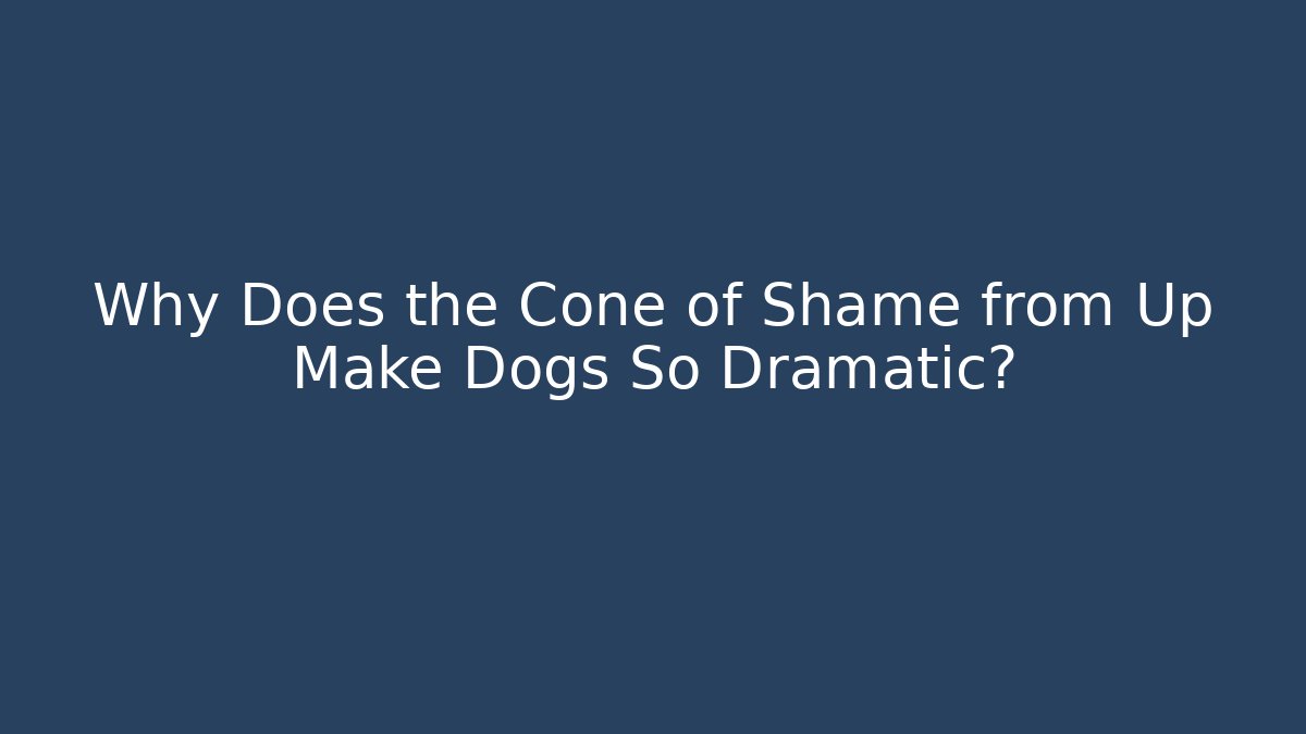 Why Does the Cone of Shame from Up Make Dogs So Dramatic? - Critter Realm
