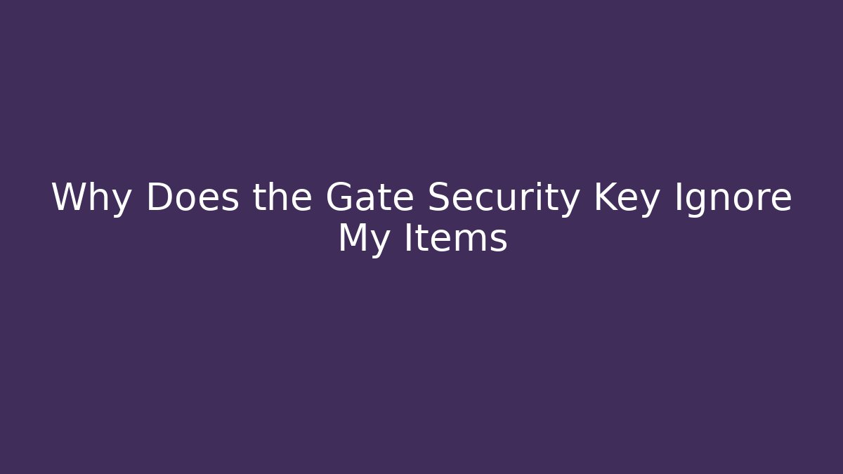Why Does the Gate Security Key Ignore My Items