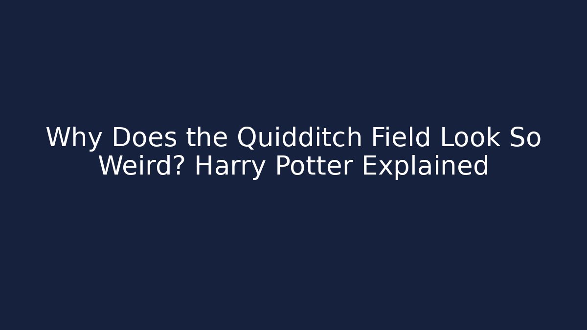 Why Does the Quidditch Field Look So Weird? Harry Potter Explained