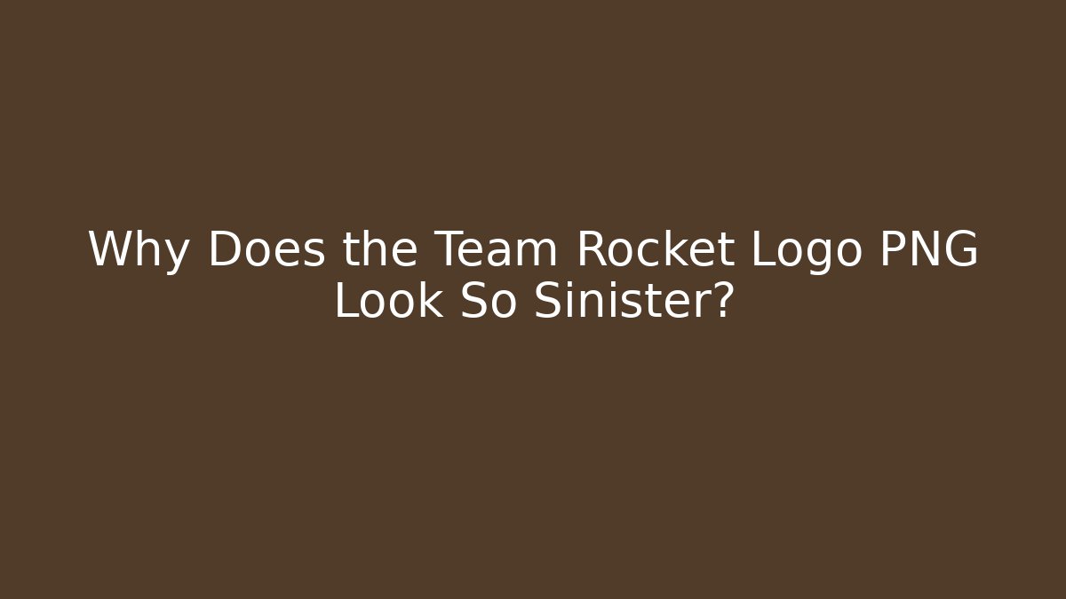 Why Does the Team Rocket Logo PNG Look So Sinister? - Critter Realm